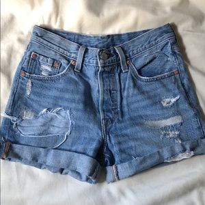 LEVI'S 501 Denim Distressed Shorts